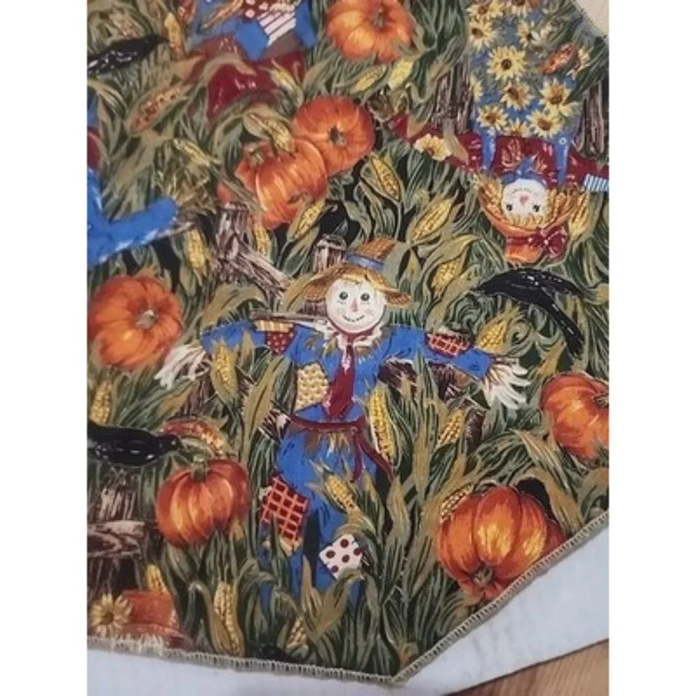 Scarecrow Pumpkin Fabric Placemats Set of 8 Fall Halloween Thanksgiving Decor‎